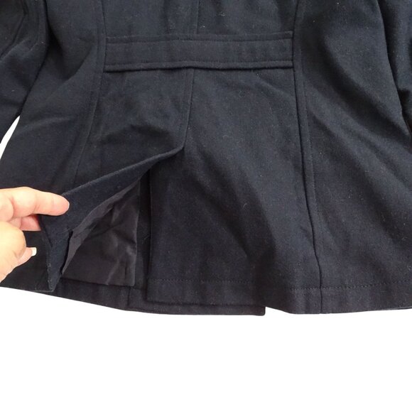 Old Navy Women Navy Blue Peacoat Double Breasted Coat Size M Wool Blend Classic - Picture 5 of 9